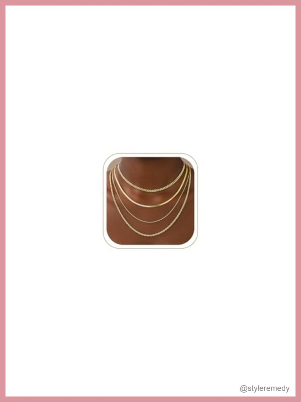 4-Piece Dainty Layered Necklace Set 14K Gold Plated Chain Stack Necklaces